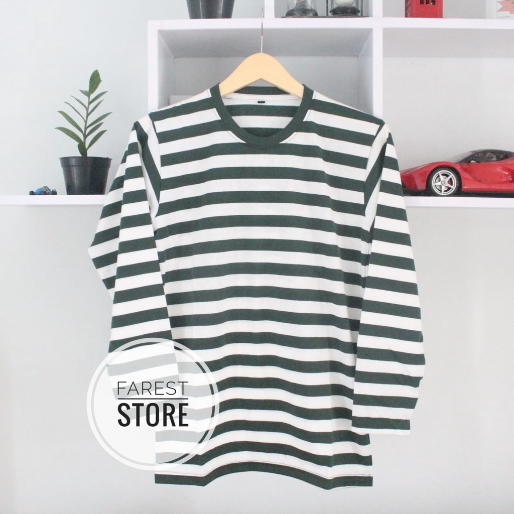 Jual Kaos Stripe Salur Lengan Panjang Garis Garis Cotton Cvc S Strip