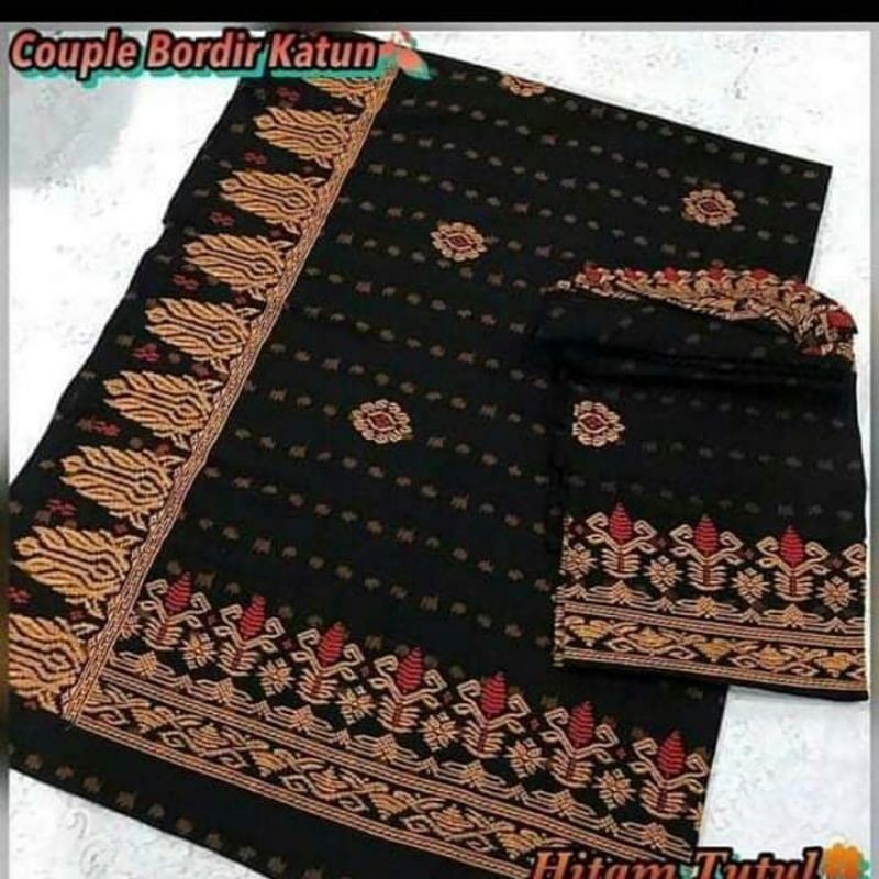 Jual Set Couple Songket Bordir Bali Premium Adat Bali Kamen Saput