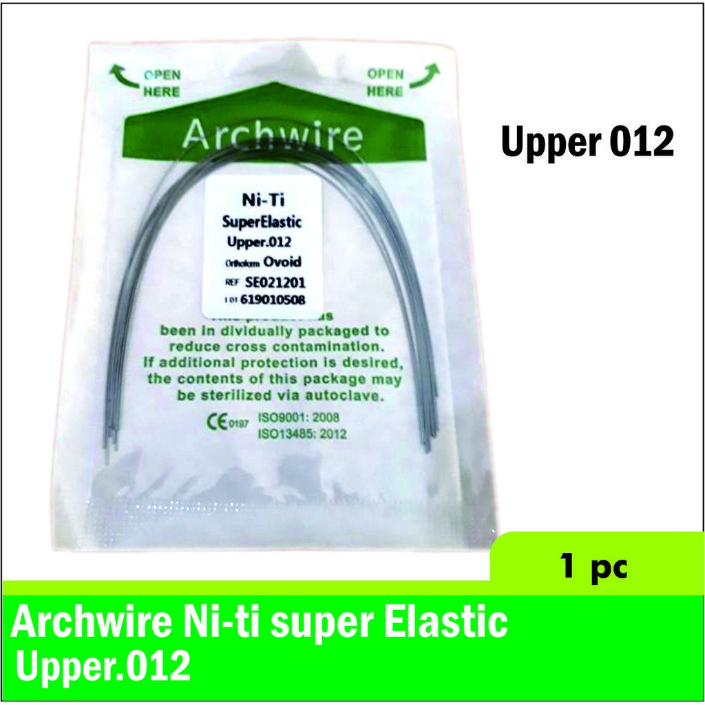 Jual Kawat Niti Kemasan Ni Ti Super Elastic Archwire Set Ukuran Upper