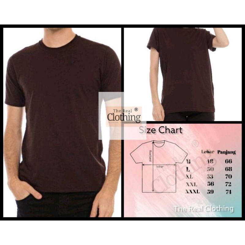 Jual Kaos Polos Lengan Pendek Premium Soft 24S Warna Coklat Kopi Kaos