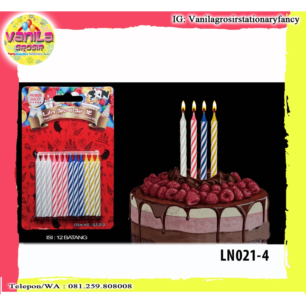 Jual Lilin Spiral Isi Lilin Ultah Lilin Happy Birthday Lilin