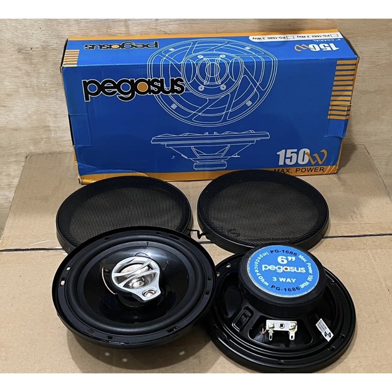 Jual Speaker Pintu Mobil Coxial Pegasus 3 Way 6 Inch PG 1686 Shopee