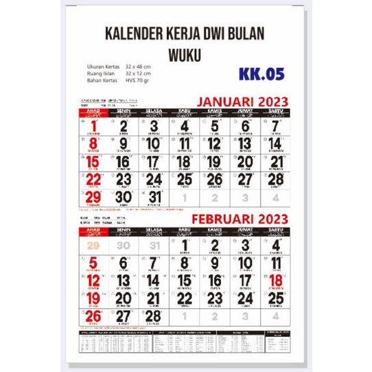 Jual Kalender Kerja Dwibulan Isi Lembar Shopee Indonesia