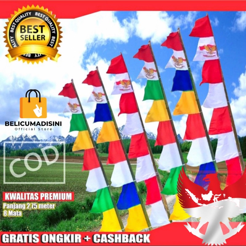 Jual BENDERA MERAH PUTIH 50 X 85 CM BENDERA UMBUL UMBUL Bendera