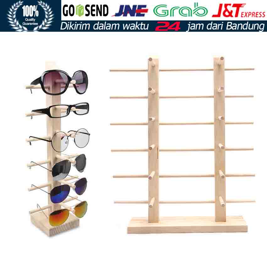 Jual Rak Kacamata Display Stand Kayu Wooden Sun Glasess Holder Rack