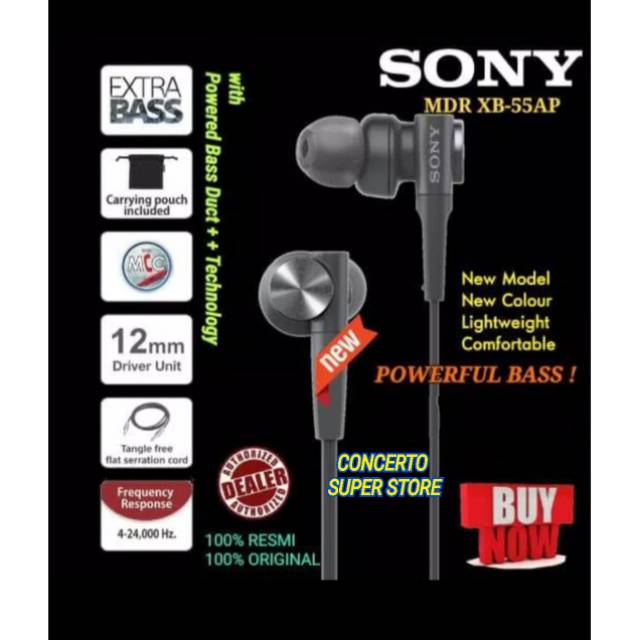 Jual Sony Mdr Xb Ap Xb Ap Xb Ap In Ear Extra Bass Earphone