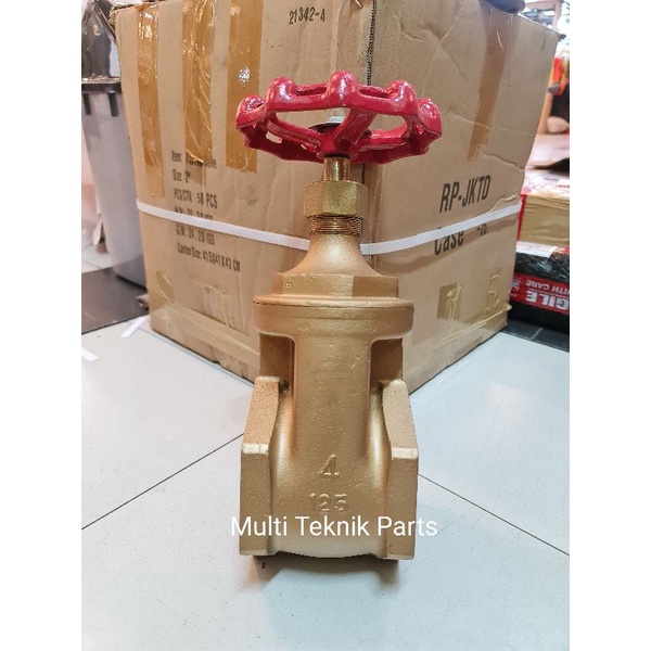 Jual Gate Valve Kran Putar Kuningan Brass Drat 4 Inch Kitz