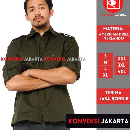 Jual Terjangkau Baju Kemeja PDL Lengan Panjang Pria Seragam Pakaian