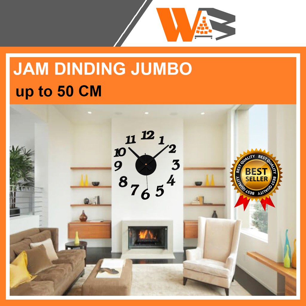 Jual Cod Dekorasi Jam Dinding Jumbo Diy Giant Wall Clock Besar Creative