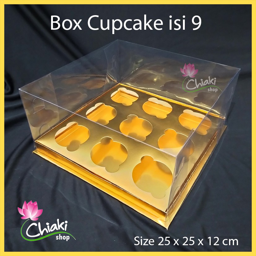 Jual Box Cupcake Isi Gold X X Cm Kotak Mika Donat Dus Kue Kardus