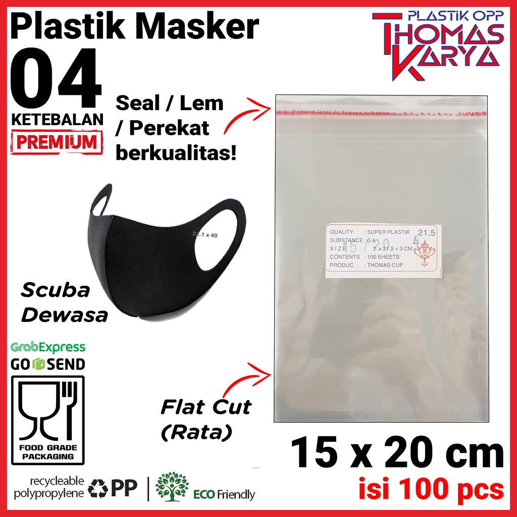 Jual Plastik Opp X Tebal Isi Kantong Bening Kemasan Masker