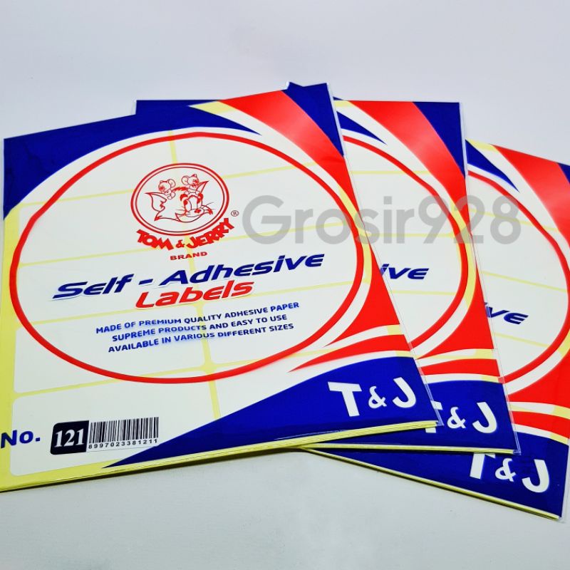 Jual Sticker Self Adhesive Labels No 99 103 112 121 T J Tom Jerry 10