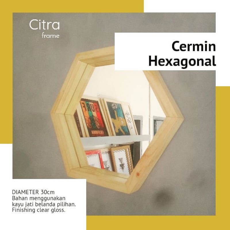 Jual Cermin Hexagonal Kayu Jati Belanda Shopee Indonesia