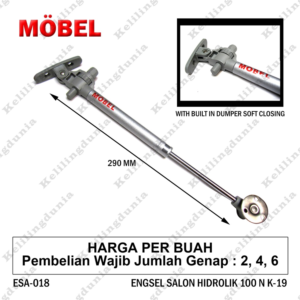 Jual Engsel Gas Spring N Hidrolik Plus Soft Closer Slowmotion Kg