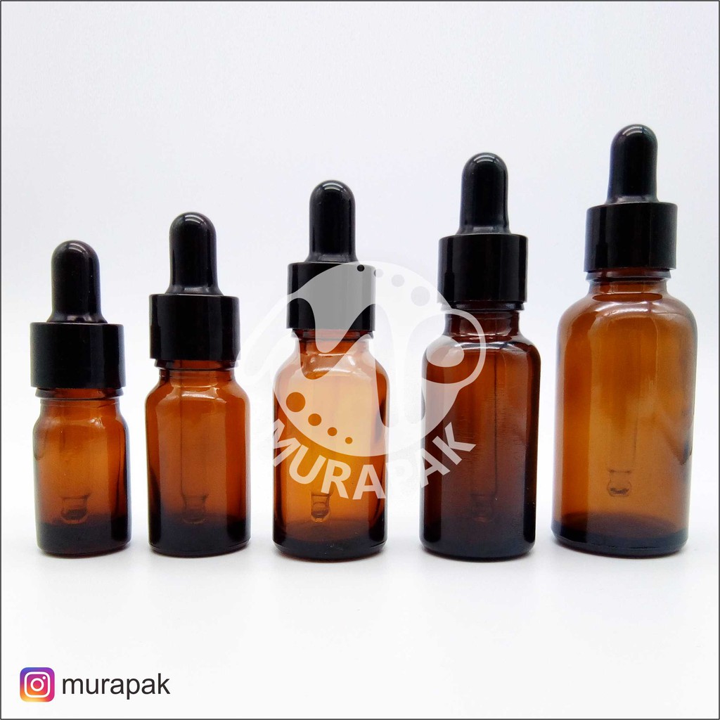 Jual BOTOL PIPET 15ml KACA COKLAT RING SEGEL OBAT SERUM ESSENTIAL OIL