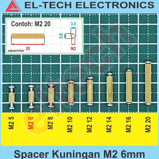 Jual Spacer Kuningan Penyangga Dudukan PCB M2 6mm 6 Mm 0 6cm 0 6 Cm