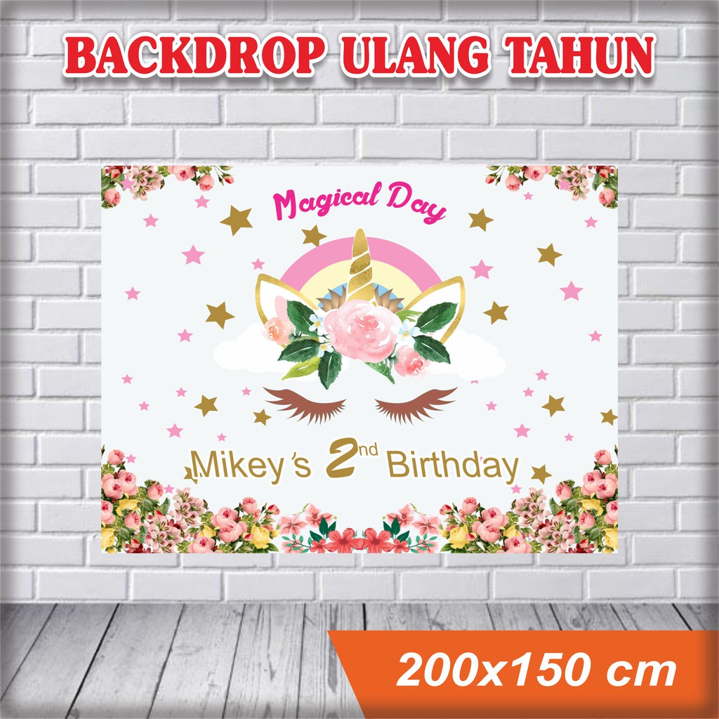 Jual Banner Ulang Tahun Backdrop Ultah Spanduk Ulang Tahun Magical