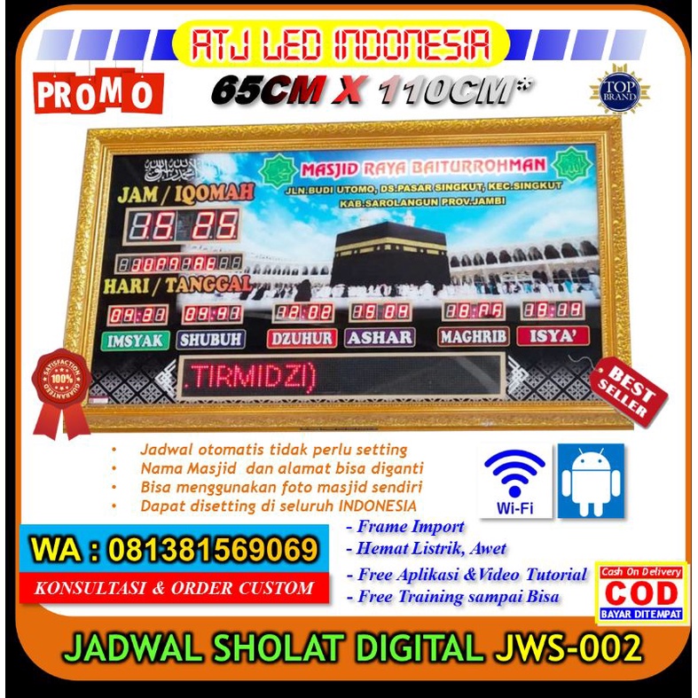 Jual Original Jam Masjid Digital Jadwal Adzan Iqomah Timer Sholat