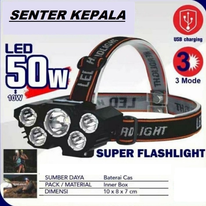 Jual Senter Kepala Led Usb Charge Mode L T Headlamp Led Usb Super