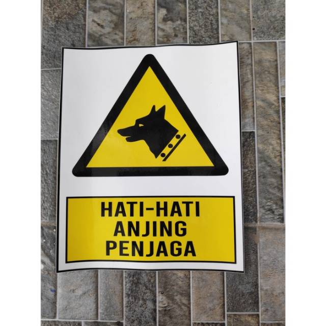 Jual Stiker Vinyl Hati Hati Anjing Penjaga Himbauan Office Rumah