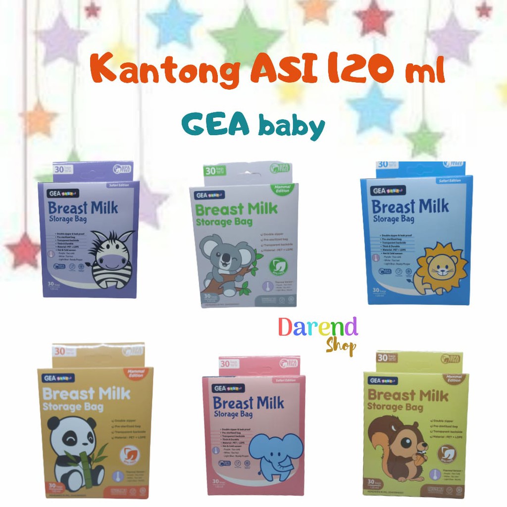 Jual Plastik Asi Kantong Susu Gea Baby Ukuran Ml Mammal Dan Safari