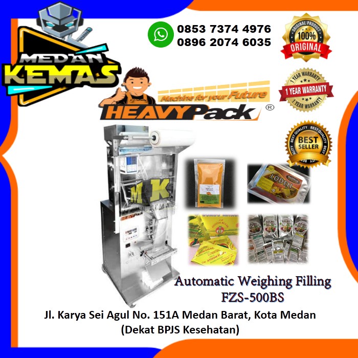 Jual Mesin Packing Kemas Sachet Otomatis Butiran Bubuk FZS 500BS