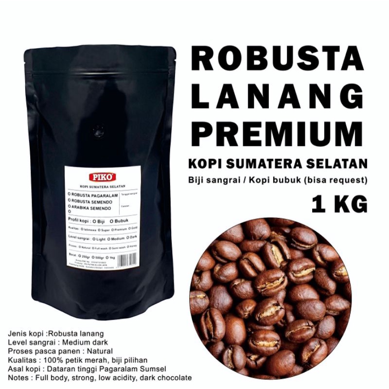 Jual Kopi Lanang Peaberry Robusta Kg Premium Petik Merah Biji Kopi