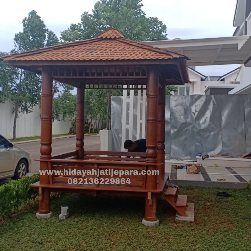 Jual Gazebo Minimalis Saung Taman 2 X 2 Meter Kayu Kelapa Shopee