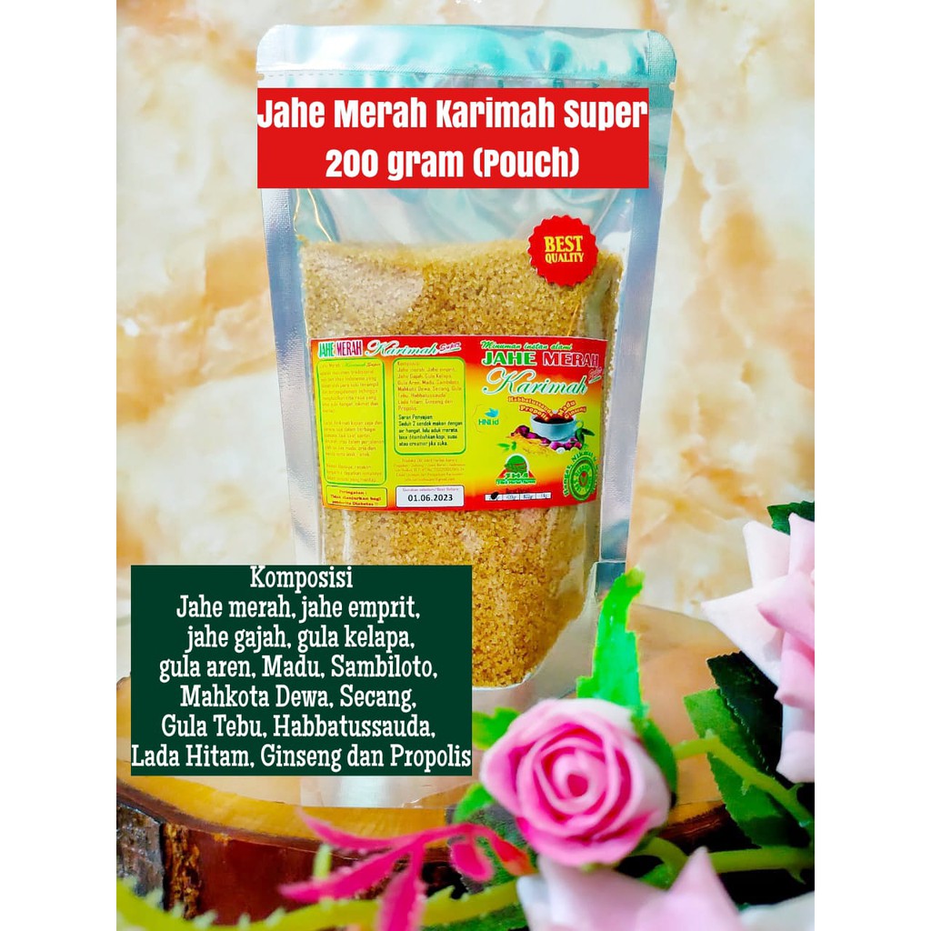 Jual Jahe Merah Karimah Super Pouch 200 Gram Shopee Indonesia