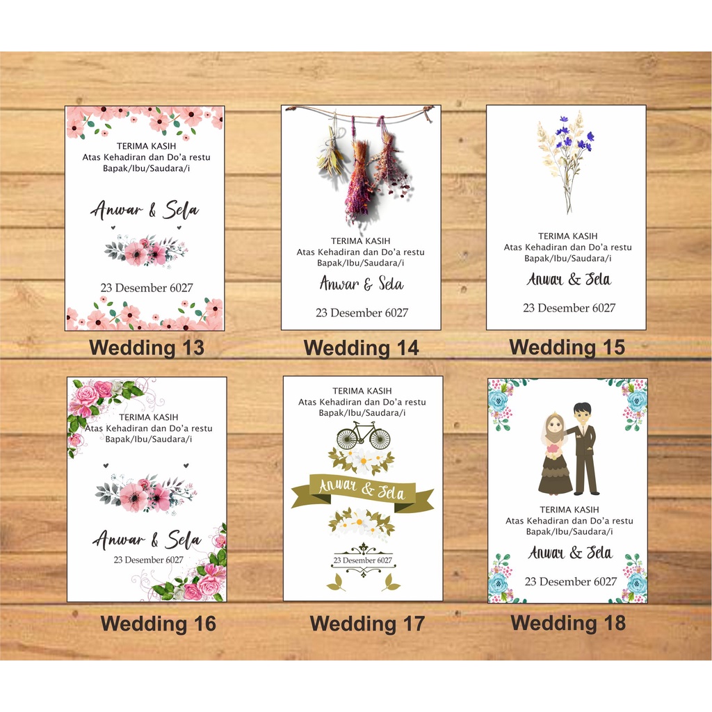 Jual Kartu Ucapan Souvenir Pernikahan Wedding Card Hangtag Souvenir