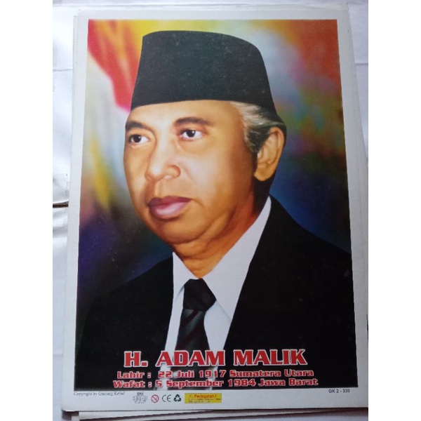 Jual Poster Pahlawan Adam Malik Shopee Indonesia