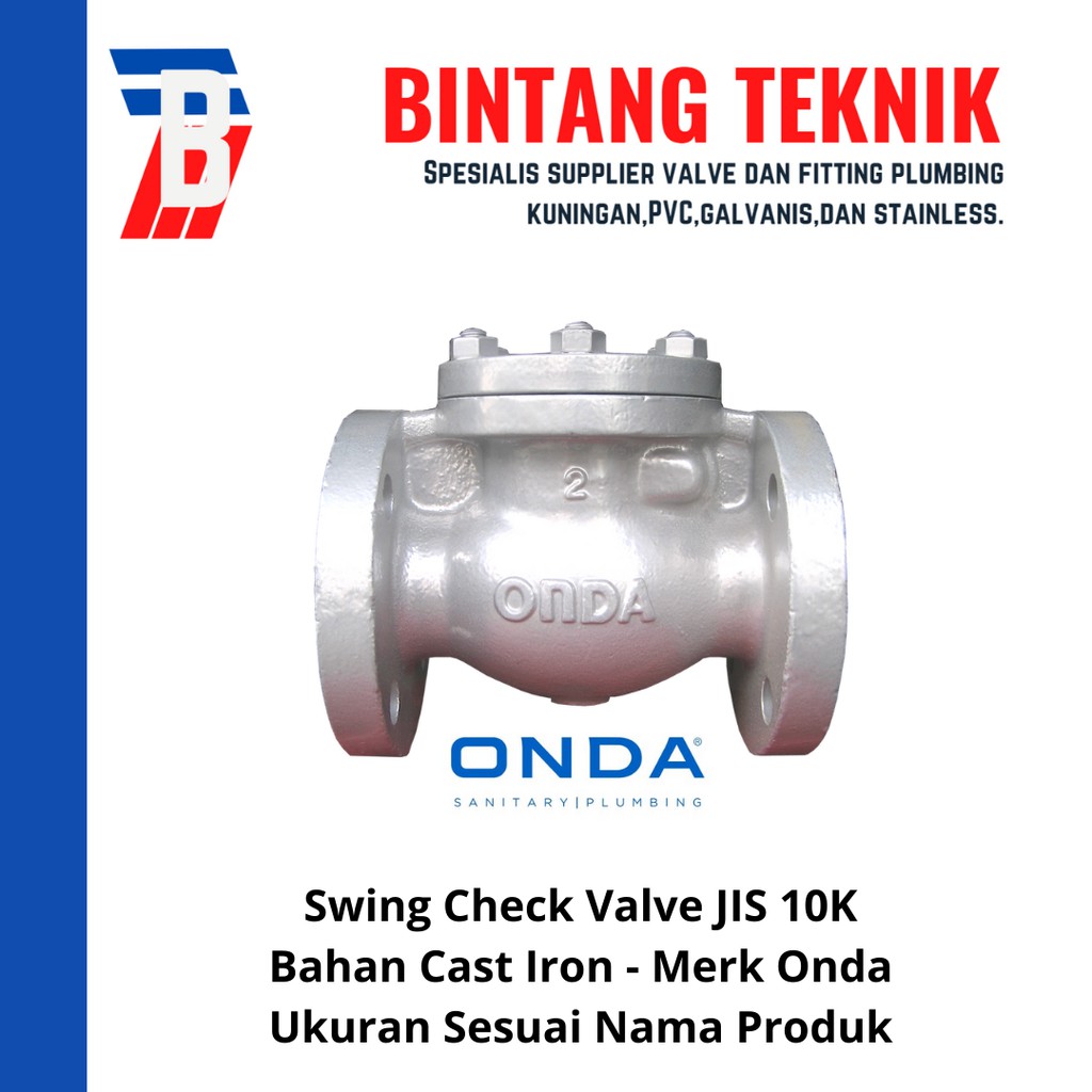 Jual Swing Check Valve 6 Inch Cast Iron Onda JIS 10K Shopee Indonesia