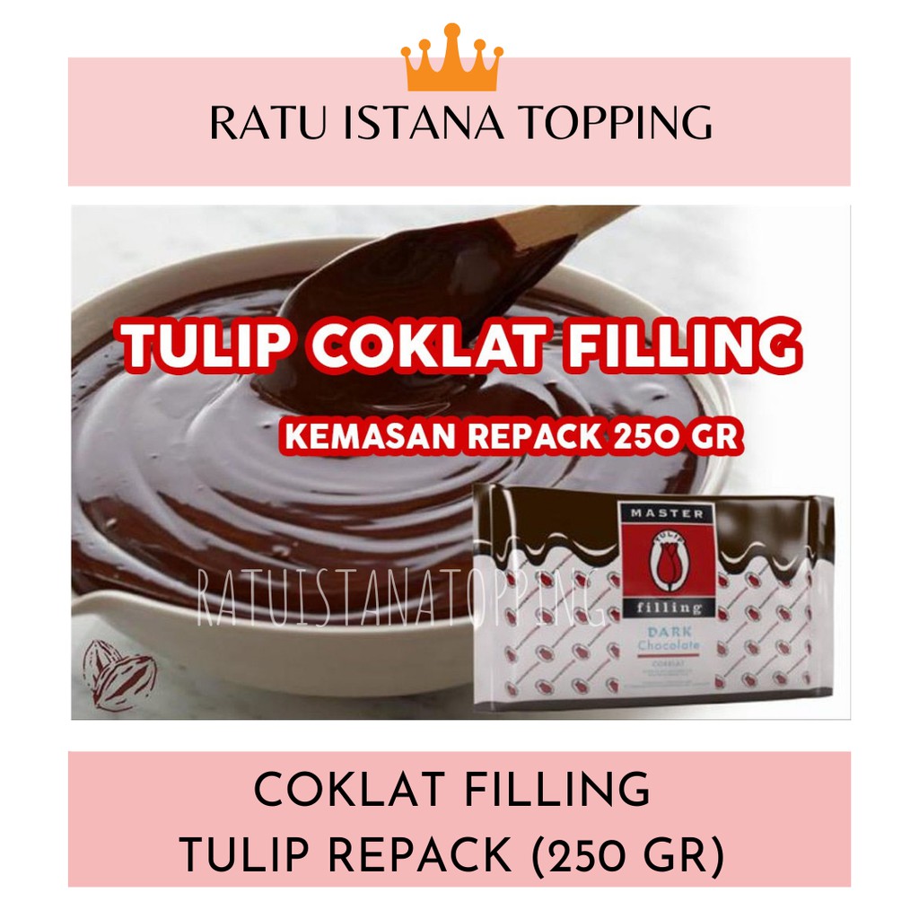 Jual CHOCOLATE FILLING TULIP 250 GR DARK CHOCOLATE FILLING PASTA REPACK