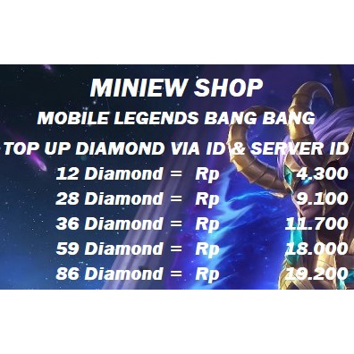 Jual TOP UP DIAMOND MOBILE LEGENDS DIAMOND ML DM ML Shopee Indonesia