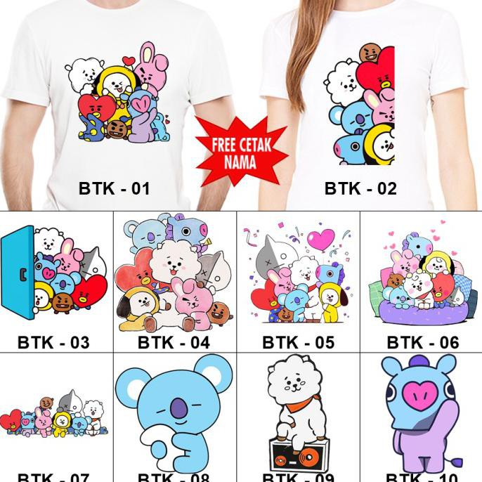 Jual Kaos Baju Dewasa Bt Bts Banyak Motif Free Nama Shopee