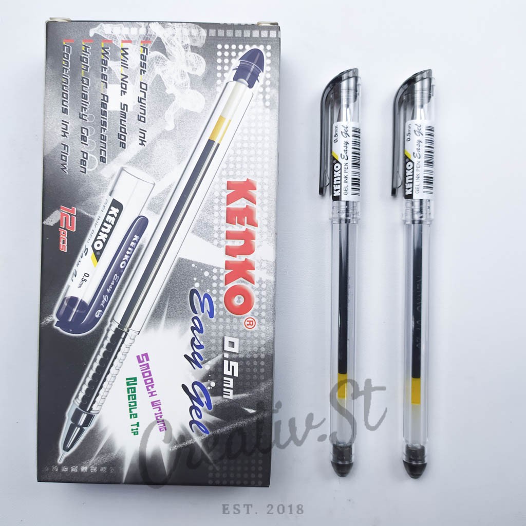 Jual Kenko Pulpen Bolpen Gel Easy Gel Mm Tinta Hitam Shopee Indonesia