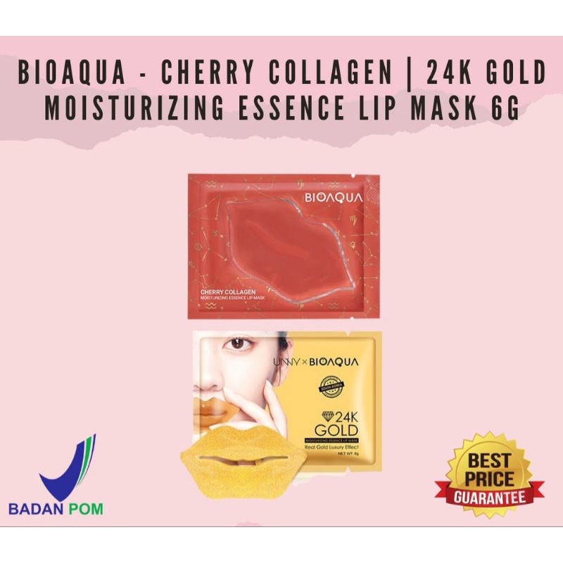 Jual Bioaqua Cherry Collagen K Gold Moisturizing Essence Lip Mask