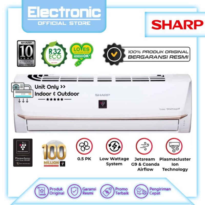 Jual SHARP AH AP5UHL AH AP5UHL AC SHARP 1 2 PK LOW WATT PLASMACLUSTER