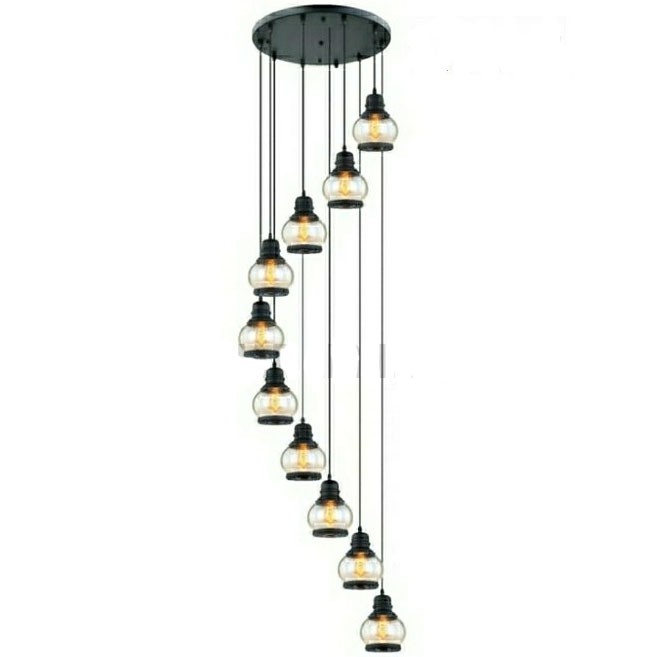 Jual Lampu Hias Void Susun 10 Warna Kaca Clear Body Warna Black