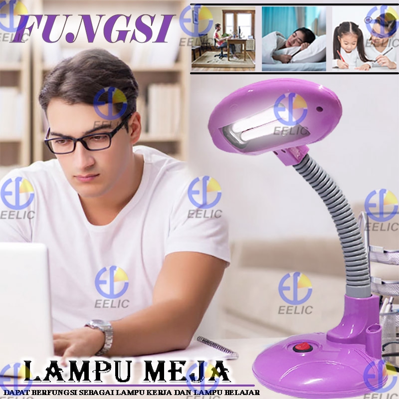 Jual Eelic Pl W Lampu Meja Baca Belajar Fleksibel Jm Ungu