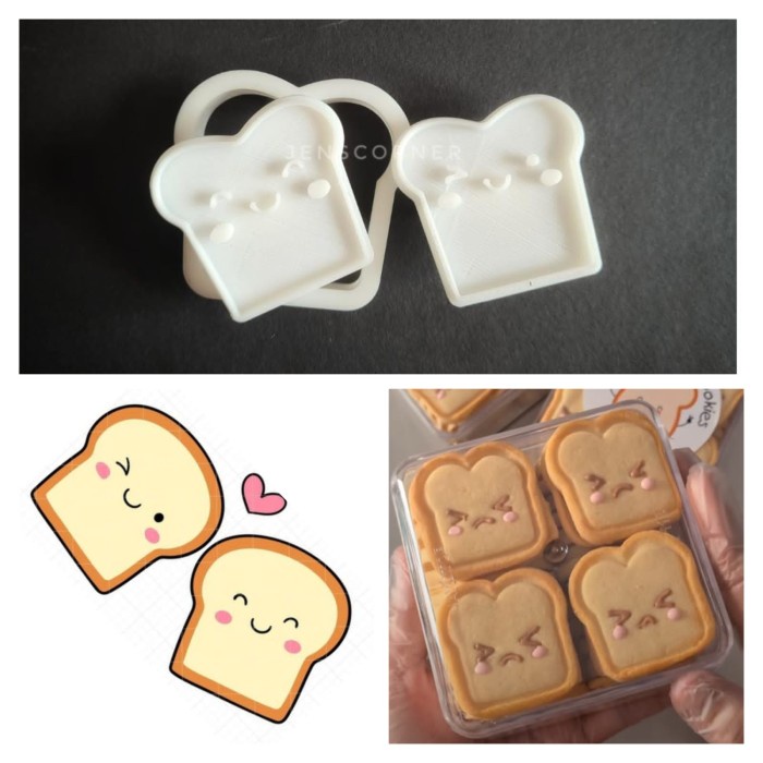 Jual Cookie Cutter Loaf Bread Cetakan Kue Kering Motif Roti Set