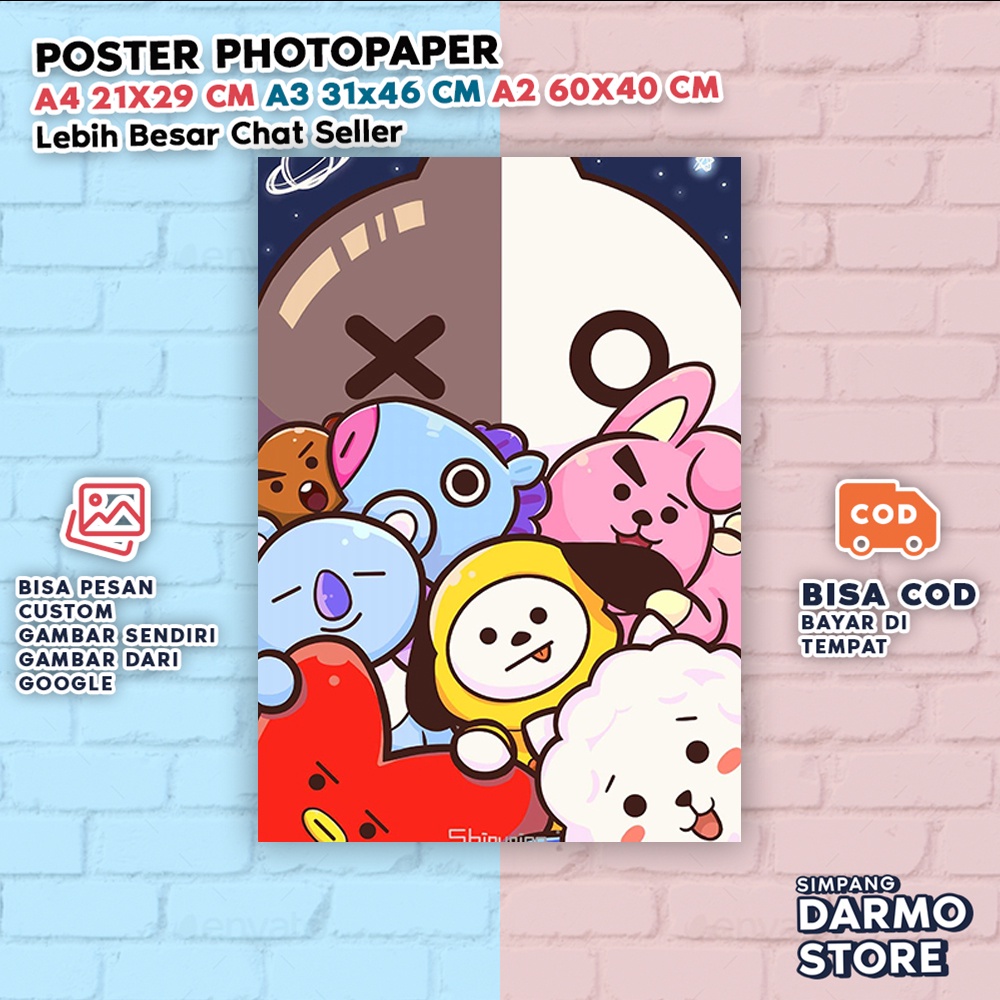 Jual Poster Bt Koya Rm Rj Jin Shooky Suga Mang J Hope Chimmy Jimin