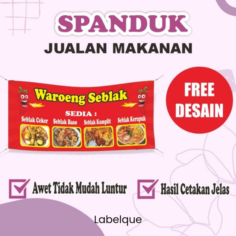 Jual 1 HARI JADI Spanduk Warung Jualan Jajanan Seblak Bakso Sosis