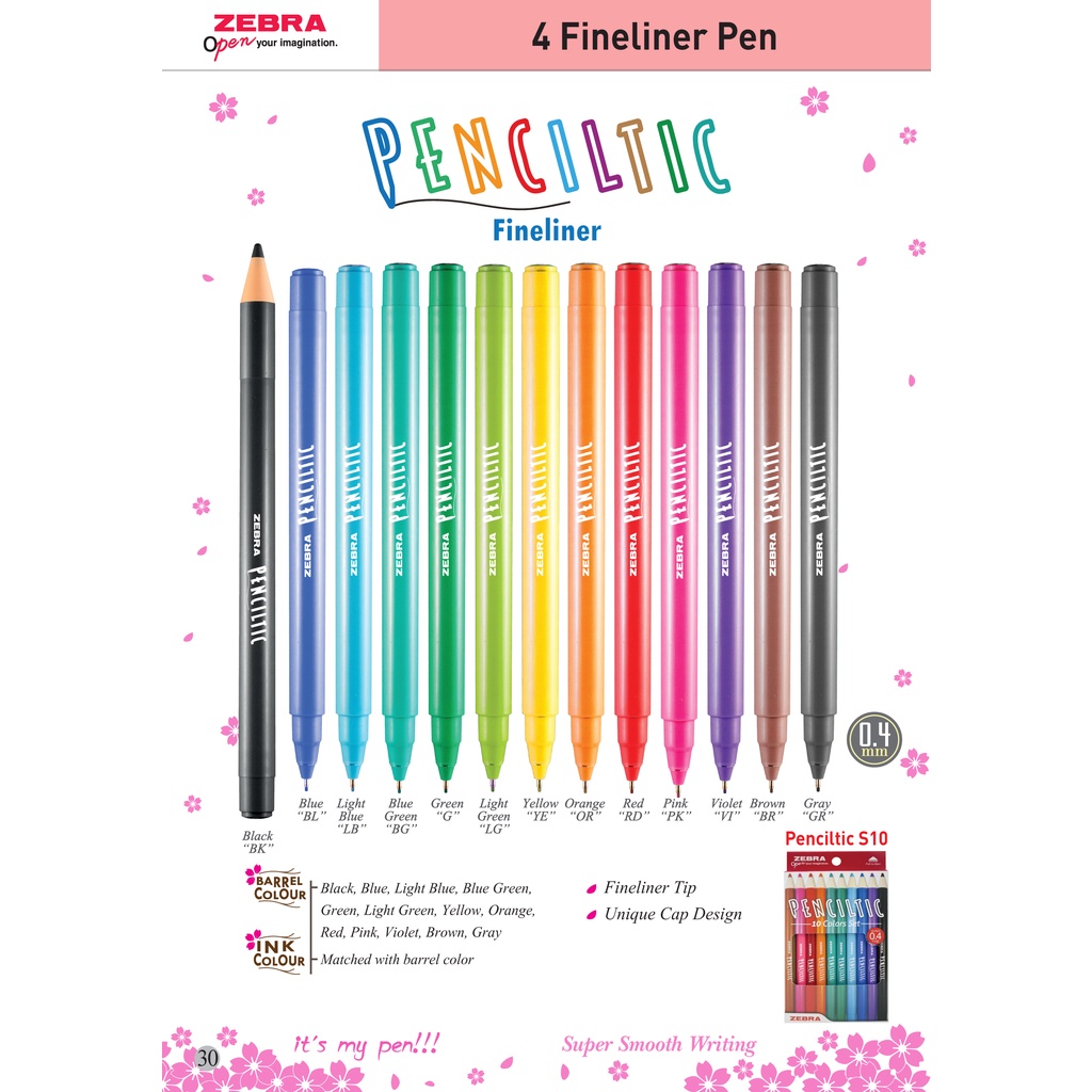 Jual Zebra Penciltic Fineliner Mm Satuan Shopee Indonesia