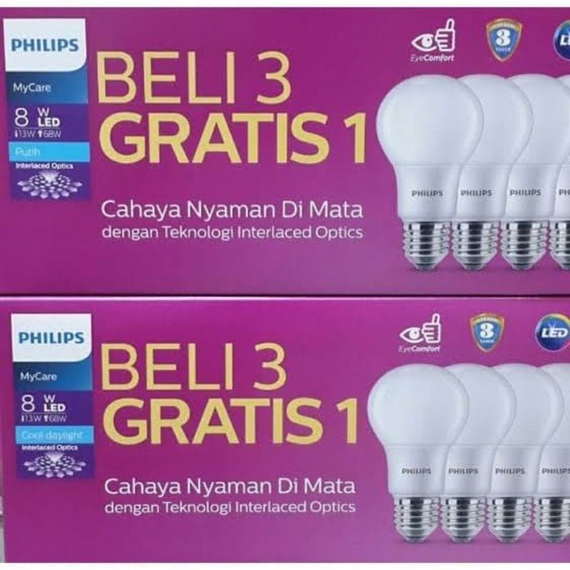 Jual Paket Hemat Philips Led Mycare W W W W W Lampu Multipack