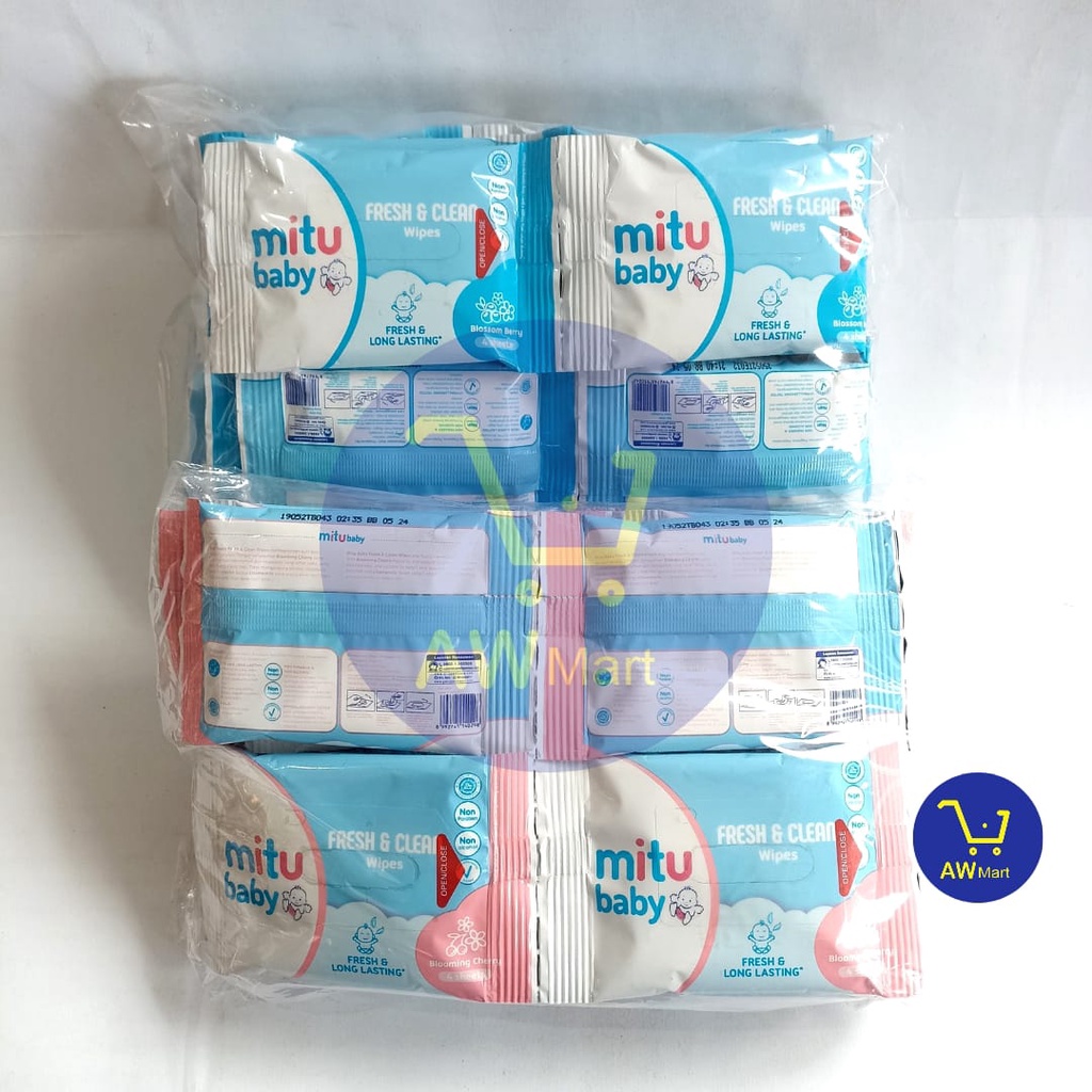 Jual MITU RENCENG TISU BASAH ISI 12 SACHET WIPES BABY 4 SHEETS