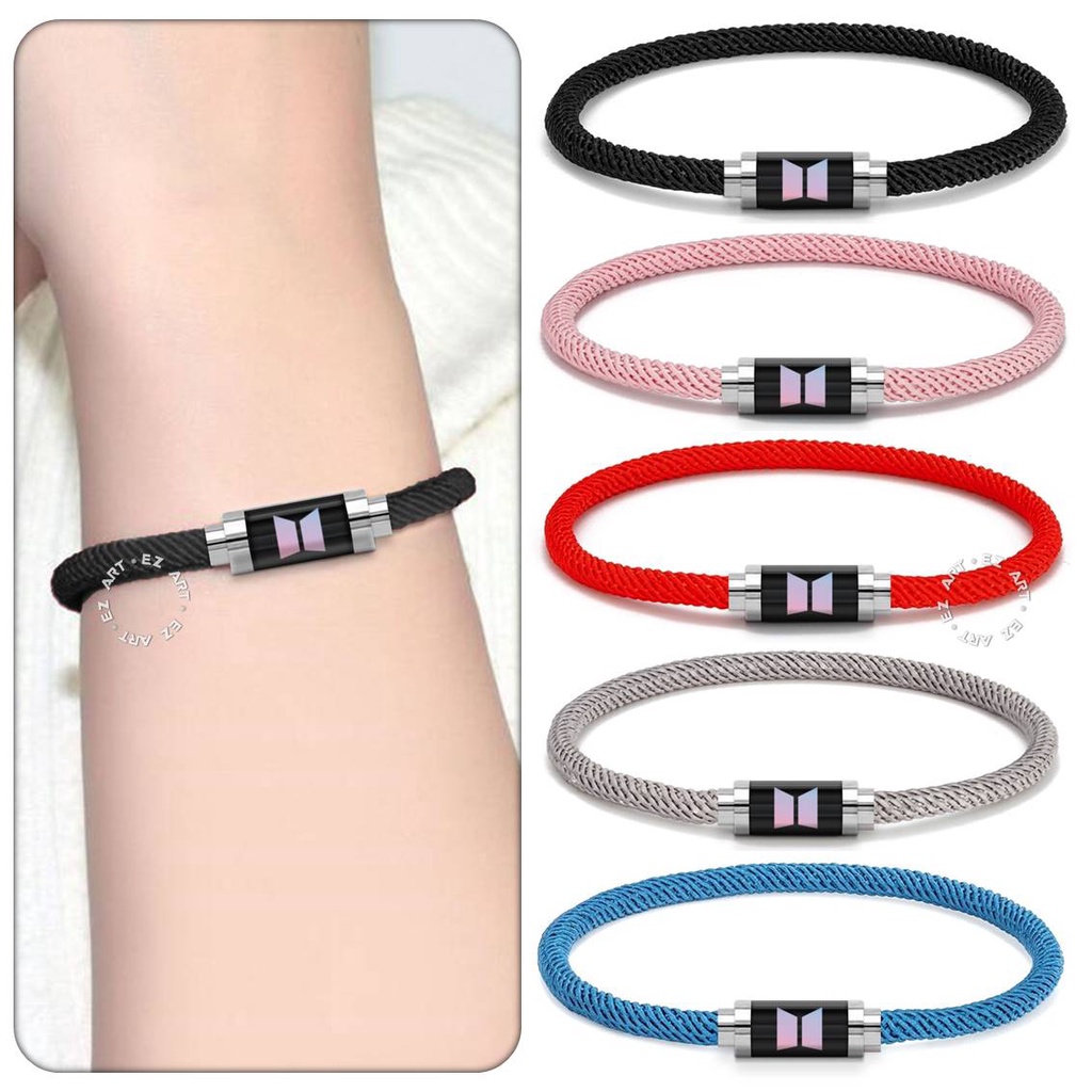 Jual Gelang Kpop Bts Tali Serut Nylon Hongkong Milan Rope Kait Tabung