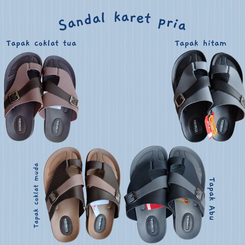 Jual Sandal Sendal Selop Jepit Karet Casual Pria Yumeida Murah Shopee