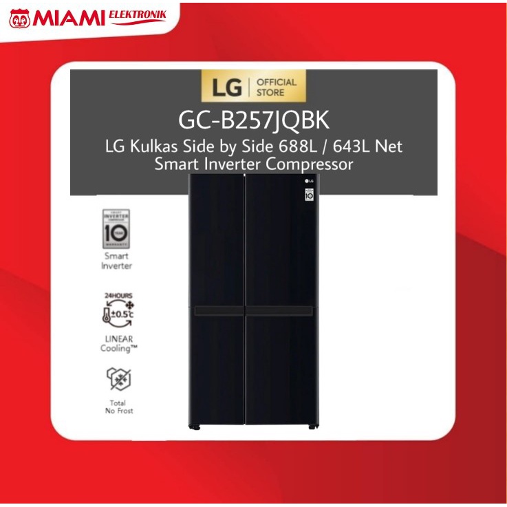 Jual LG GC B257JQBK Kulkas Side By Side 688L Smart Inverter Shopee