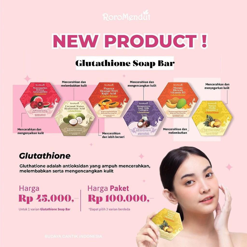 Jual RORO MENDUT GLUTATHIONE BODY AND FACE SOAP BAR SERIES Shopee